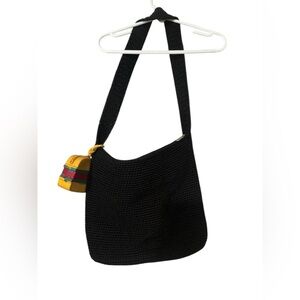 The Sak Black Crochet Shoulder Bag